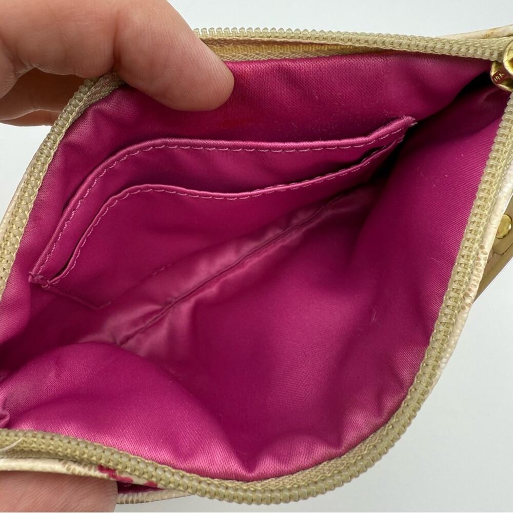 Coach Waverly Cherry Heart Signature Wristlet Khaki Pink 49240 BKHPK - Picture 11 of 15